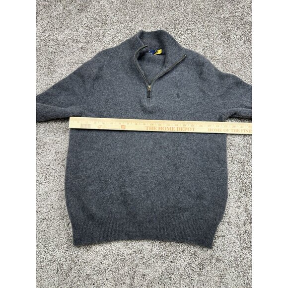Polo Ralph Lauren Half-Zip Sweater Men's L Gray Wool Pullover Classic Fit‎ - Picture 6 of 12